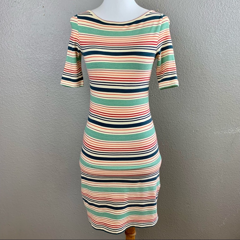 BP striped knit T-shirt bodycon dress